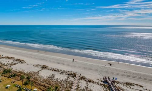 Breathtaking view of the Myrtle Beach shoreline from our 2-bedroom vacation rental.