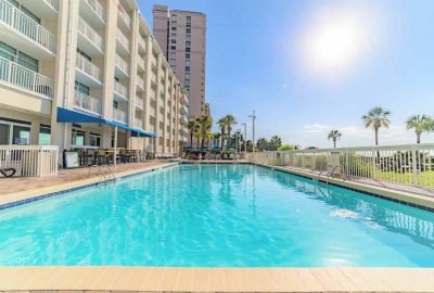 Lap pool, overlooking ocean, included for those who book the penthouse suite at Dunes Village airbnb